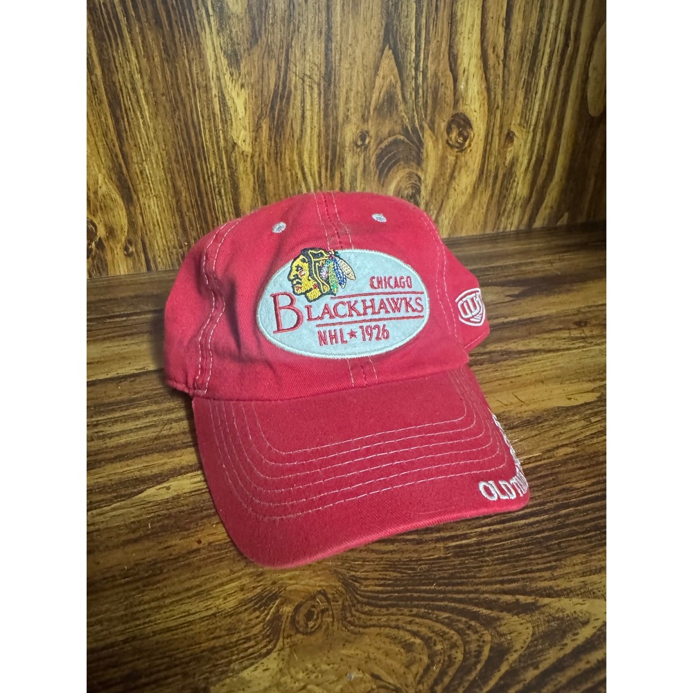 Chicago Blackhawks Old Time Hockey OTH NHL 1926 Red Distressed Adjustable Hat